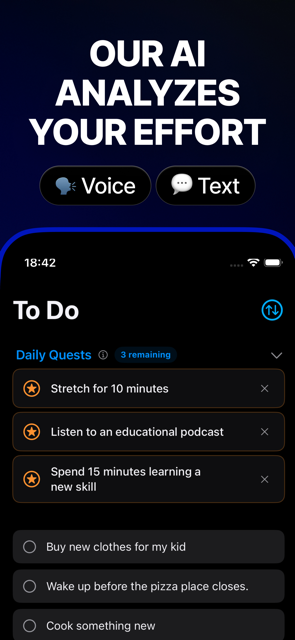 AI analyzes your effort with daily quests